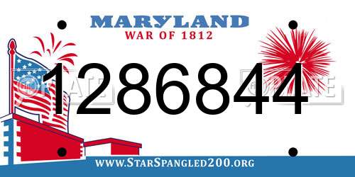 1286844 Maryland License Plate