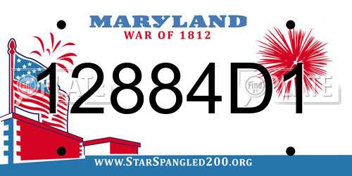 12884D1 Maryland License Plate