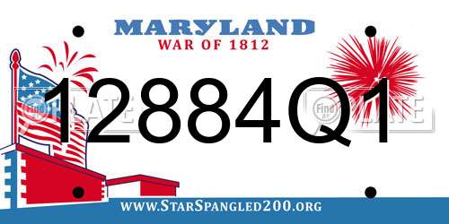 12884Q1 Maryland License Plate
