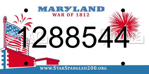 1288544 Maryland License Plate