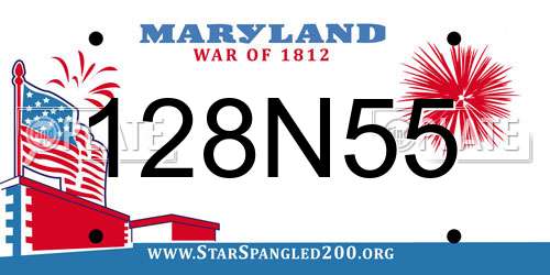 128N55 Maryland License Plate