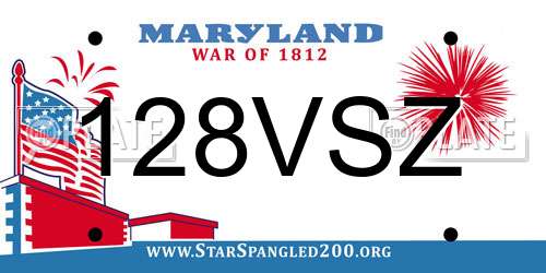 128VSZ Maryland License Plate