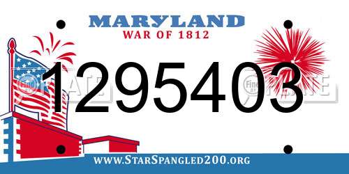1295403 Maryland License Plate