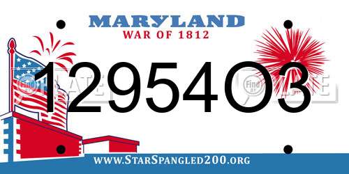 12954O3 Maryland License Plate