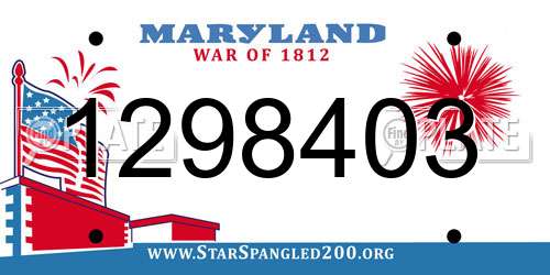 1298403 Maryland License Plate