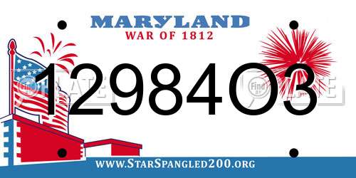 12984O3 Maryland License Plate