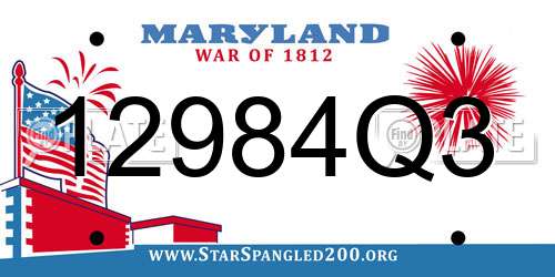 12984Q3 Maryland License Plate