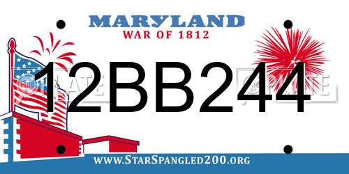 12BB244 Maryland License Plate