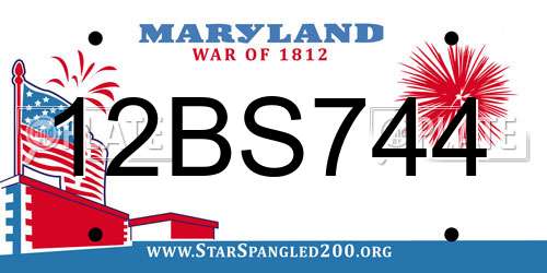 12BS744 Maryland License Plate