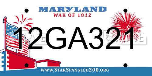 12GA321 Maryland License Plate