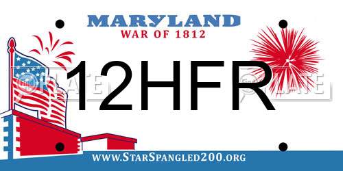 12HFR Maryland License Plate