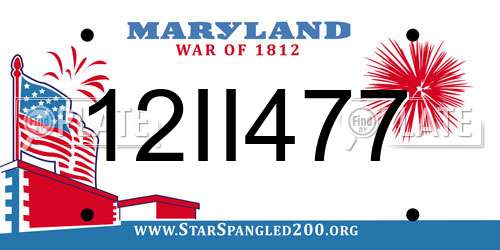 12II477 Maryland License Plate