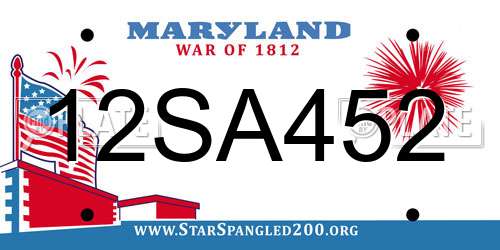 12SA452 Maryland License Plate