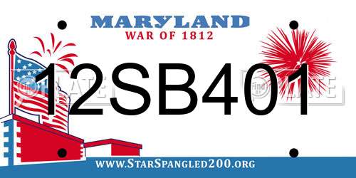 12SB401 Maryland License Plate