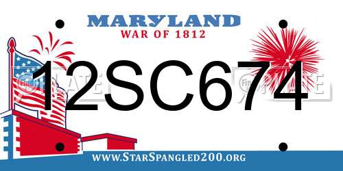 12SC674 Maryland License Plate