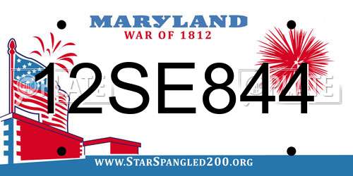 12SE844 Maryland License Plate