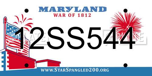 12SS544 Maryland License Plate