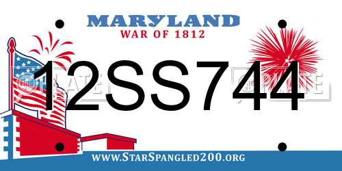 12SS744 Maryland License Plate