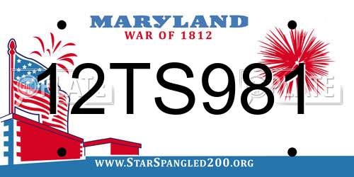 12TS981 Maryland License Plate