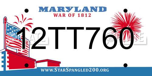 12TT760 Maryland License Plate
