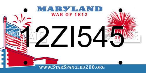 12ZI545 Maryland License Plate
