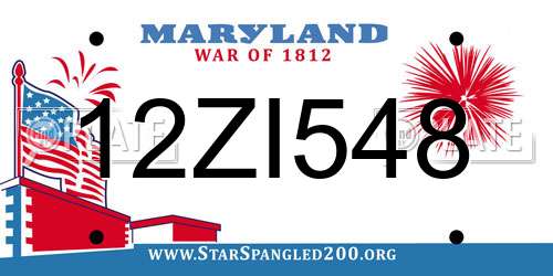 12ZI548 Maryland License Plate