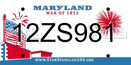 12ZS981 Maryland License Plate