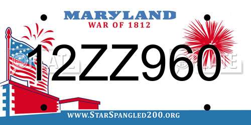 12ZZ960 Maryland License Plate
