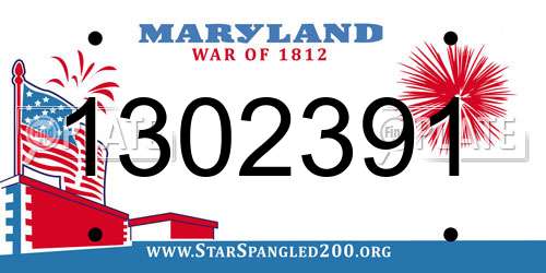 1302391 Maryland License Plate