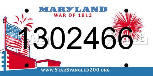 1302466 Maryland License Plate