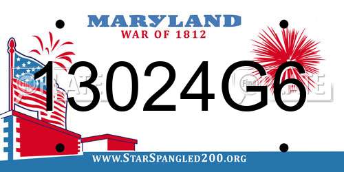 13024G6 Maryland License Plate