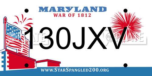 130JXV Maryland License Plate