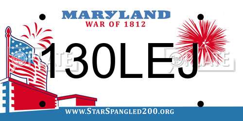 130LEJ Maryland License Plate