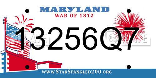 13256Q7 Maryland License Plate