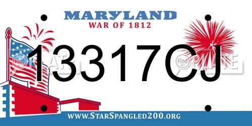 13317CJ Maryland License Plate
