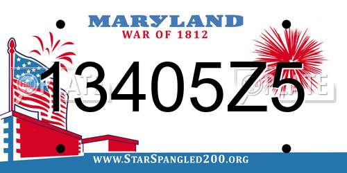 13405Z5 Maryland License Plate