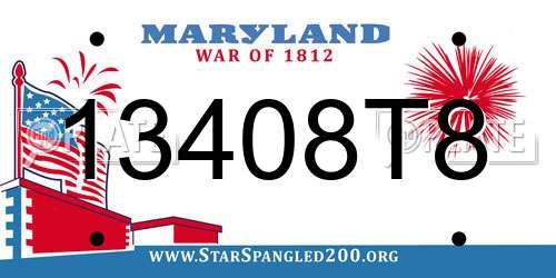 13408T8 Maryland License Plate