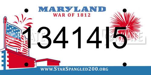 13414I5 Maryland License Plate