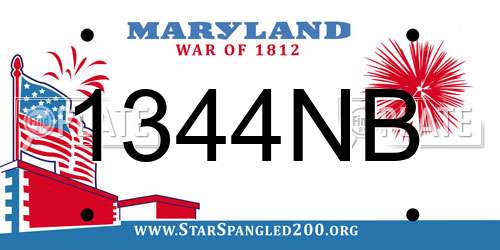 1344NB Maryland License Plate