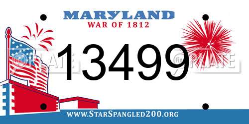 13499 Maryland License Plate
