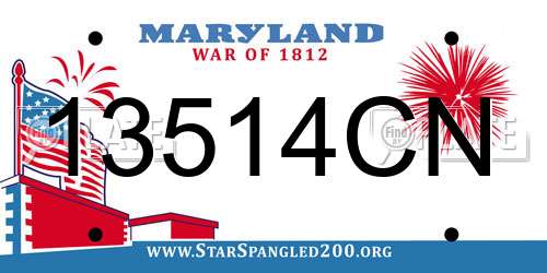 13514CN Maryland License Plate