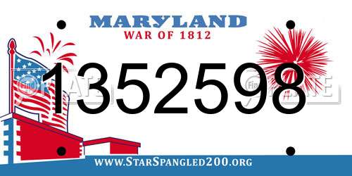 1352598 Maryland License Plate