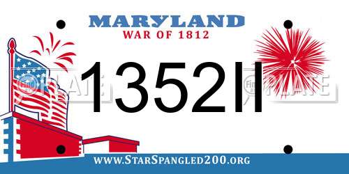 1352II Maryland License Plate