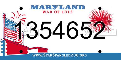 1354652 Maryland License Plate