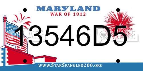 13546D5 Maryland License Plate
