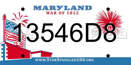 13546D8 Maryland License Plate