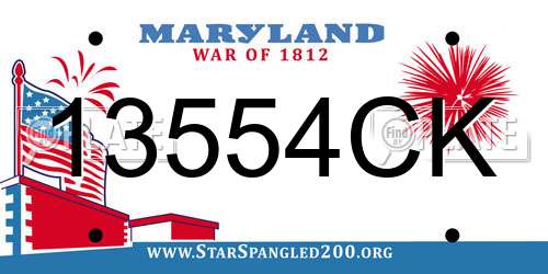 13554CK Maryland License Plate