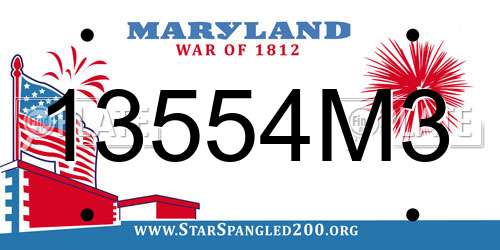 13554M3 Maryland License Plate