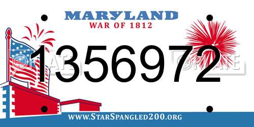1356972 Maryland License Plate