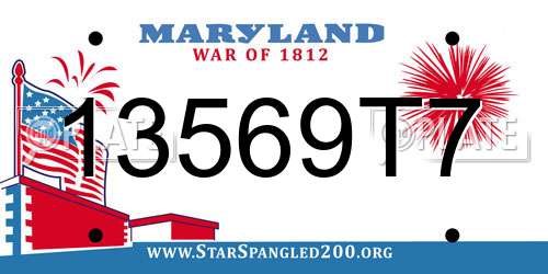 13569T7 Maryland License Plate